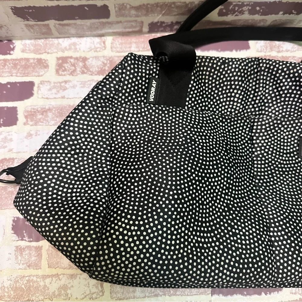 Peloton Black and White Duffel Bag with Speckled Design